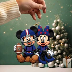 Mickey & Minnie Mouse New York Giants NFL Christmas Ornament