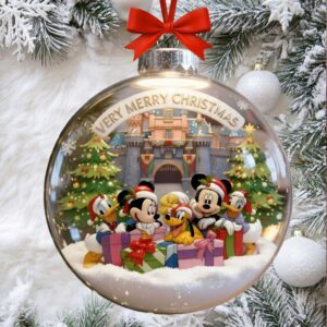 Mickey Very Merry Christmas, Celebrate the Season! Cute Merry Christmas Acrylic Ornament Personalized Gift for Friends, Family, and Loved Ones