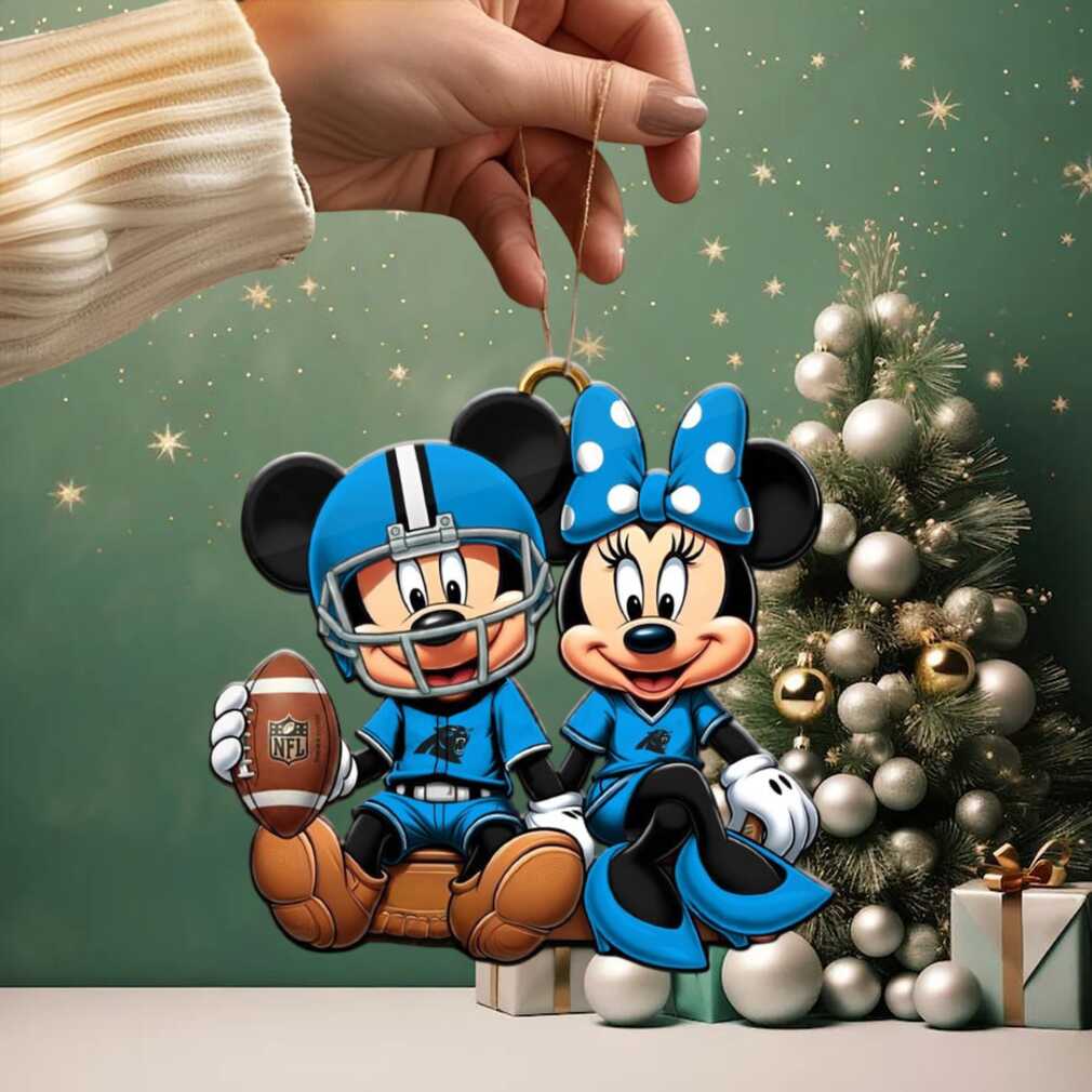 Mickey and Minnie Mouse Carolina Panthers Christmas Ornament Mickey and Minnie Mouse Carolina Panthers Christmas Ornament