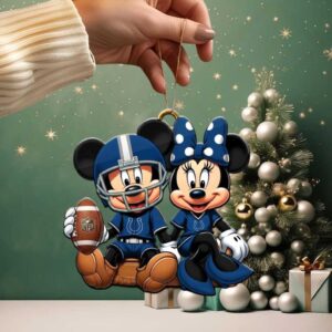 Mickey and Minnie Mouse Indianapolis Colts Christmas Ornament