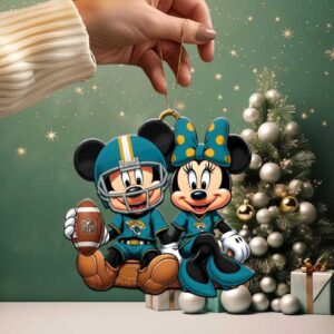 Mickey and Minnie Mouse Jacksonville Jaguars NFL Christmas Ornament