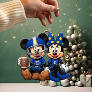 Mickey and Minnie Mouse Los Angeles Rams Christmas Ornament