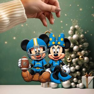 Mickey and Minnie Mouse NFL Christmas Ornament