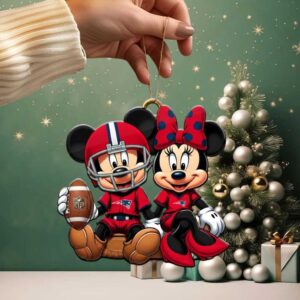 Mickey and Minnie Mouse New England Patriots NFL Christmas Ornament