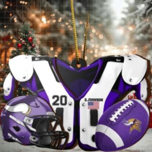 Minnesota Vikings NFL Sport Ornament Custom Your Name And Number 2023 Christmas Tree Decorations