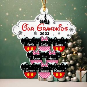 Mouse Ear Ornament, Personalized Family Ornament
