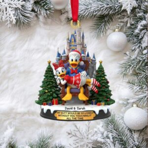 My Butt Would Be So Lonely Funny Duck Couple Christmas Ornament (1)