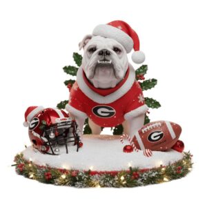 NCAA Georgia Bulldogs Festive Football Ornament