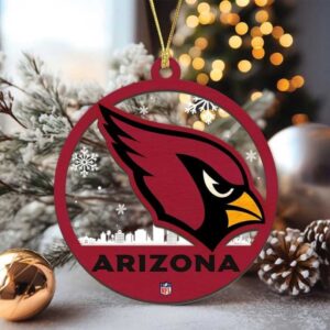NFL Arizona Cardinals Christmas Ornament with City Skyline