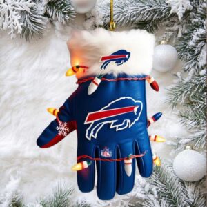 NFL Buffalo Bills Festive Glove Ornament with Lights