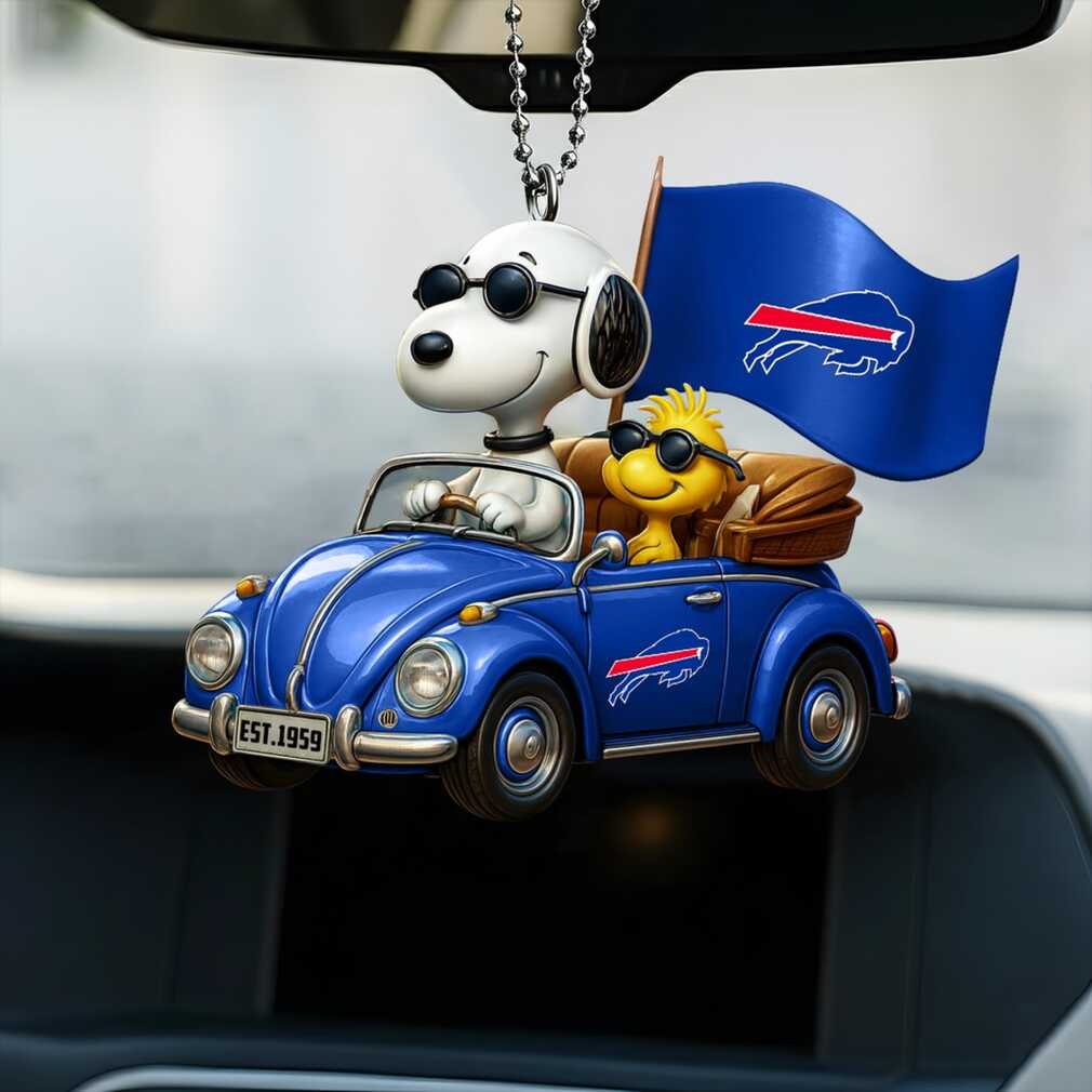 NFL Buffalo Bills Snoopy Peanuts Gang Car AccessoryOrnament NFL Buffalo Bills Snoopy Peanuts Gang Car AccessoryOrnament