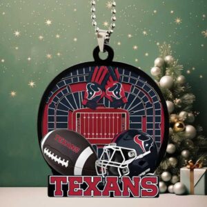 NFL Houston Texans Football & Helmet CarChristmas Tree Ornament