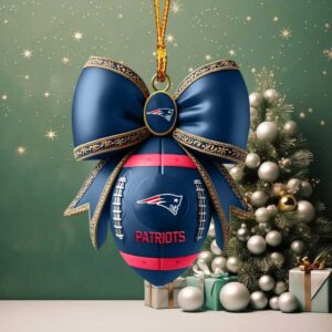 NFL New England Patriots Football Personalized Ornament
