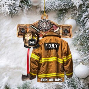Never Forget Personalized Fireman's Gear Ornament
