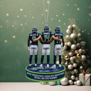 Never Underestimate a Woman Who Loves Seahawks Acrylic Ornament