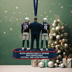 Never Underestimate a Woman Who Understands Football and Loves Patriots Acrylic Ornament