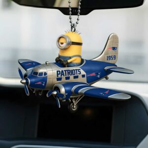 New England Patriots Minion in Airplane NFL Car Ornament New England Patriots Minion in Airplane NFL Car Ornament