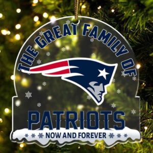 New England Patriots Now and Forever Logo Christmas Ornament