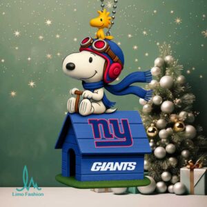 New York Giants Snoopy & Woodstock Doghouse Orn