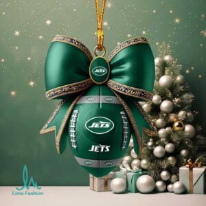 New York Jets Football Glass Orn