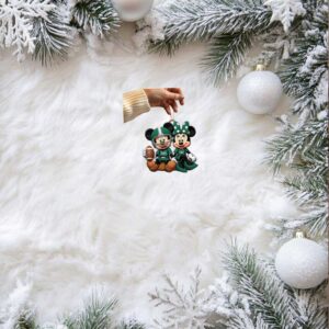 New York Jets Mickey & Minnie Mouse Christmas Ornament