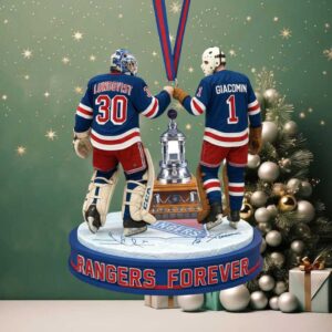 New York Rangers Forever Lundqvist & Giacomin Stanley Cup Ornament