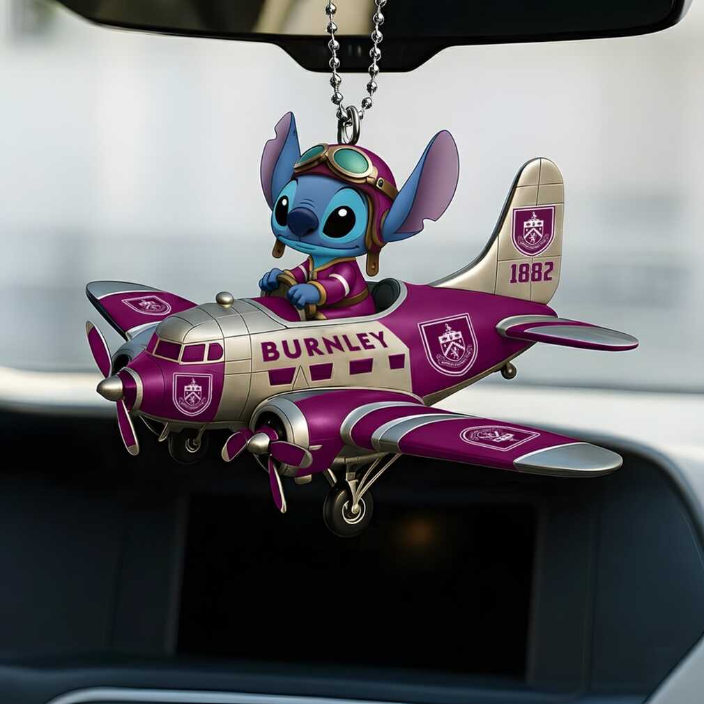 Official Disney Stitch in Plane Burnley FC Car Ornament Official Disney Stitch in Plane Burnley FC Car Ornament