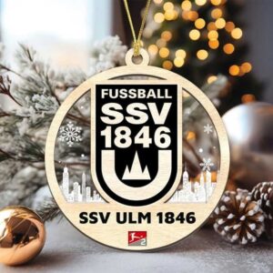 Official SSV Ulm 1846 Wooden Christmas Ornament