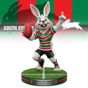 Official South Sydney Rabbitohs Reggie the Rabbit Mascot Figurine ornament