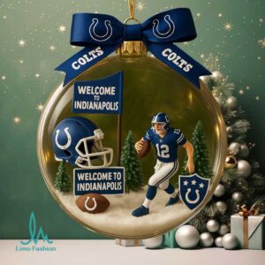 Officially Licensed Indianapolis Colts Welcome to Indianapolis Glass Ball Ornament