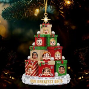 Our Greatest Gifts Christmas Ornament – Personalized Gift for Grandparents, Parents, Kids, and Family