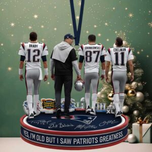 Patriots Dynasty Brady, Gronk, Edelman, Belichick Ornament