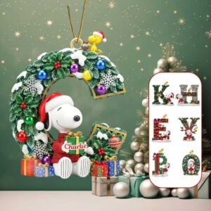 Peanuts Personalized Initial Christmas Ornament