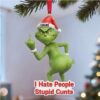 Personalized Football Fan Grinch and Stitch Acrylic Ornament Personalized Football Fan Grinch and Stitch Acrylic Ornament