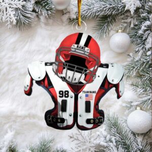 Personalized American Football Ornament Helmet and Shoulder Pads