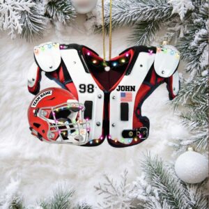 Personalized American Football Shoulder Pads and Helmet Ornament Personalized American Football Shoulder Pads and Helmet Ornament