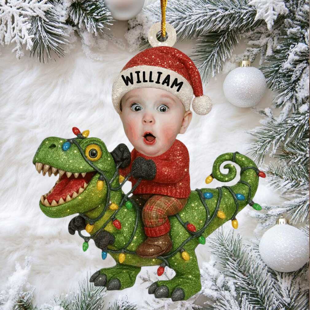 Personalized Baby Riding T Rex Ornament Personalized Baby Riding T Rex Ornament