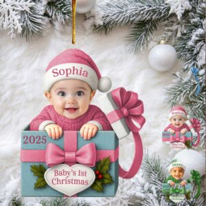 Personalized Baby's First Christmas 2025 Ornament
