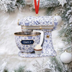 Personalized Baking Mixer Ornament – Custom Name Delft Ceramic Style – KitchenAid Inspired Christmas Gift for Bakers & Pastry Lovers Personalized Baking Mixer Ornament – Custom Name Delft Ceramic Style – KitchenAid Inspired Christmas Gift for Bakers & Pastry Lovers