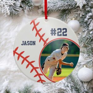 Personalized Baseball Photo Ornament 2025, Custom Player Picture Name Number, Sports Team Gift for Son, Baseball Mom Dad Keepsake, Ceramic Personalized Baseball Photo Ornament 2025, Custom Player Picture Name Number, Sports Team Gift for Son, Baseball Mom Dad Keepsake, Ceramic
