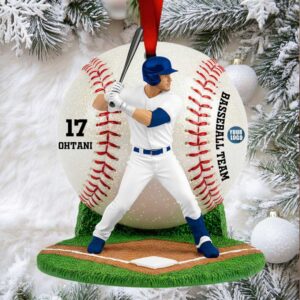 Personalized Baseball Player Christmas Ornament