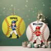 Custom Name & Photo Flag Football Player Ornament Custom Name & Photo Flag Football Player Ornament
