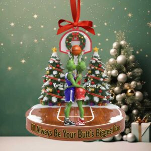 Personalized Basketball Christmas Ornament, Custom Name & Year Sports Fan Gift
