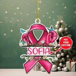 Personalized Breast Cancer Awareness Ornament Personalized Breast Cancer Awareness Ornament