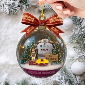 Personalized Brisbane Broncos Football Christmas Ornament