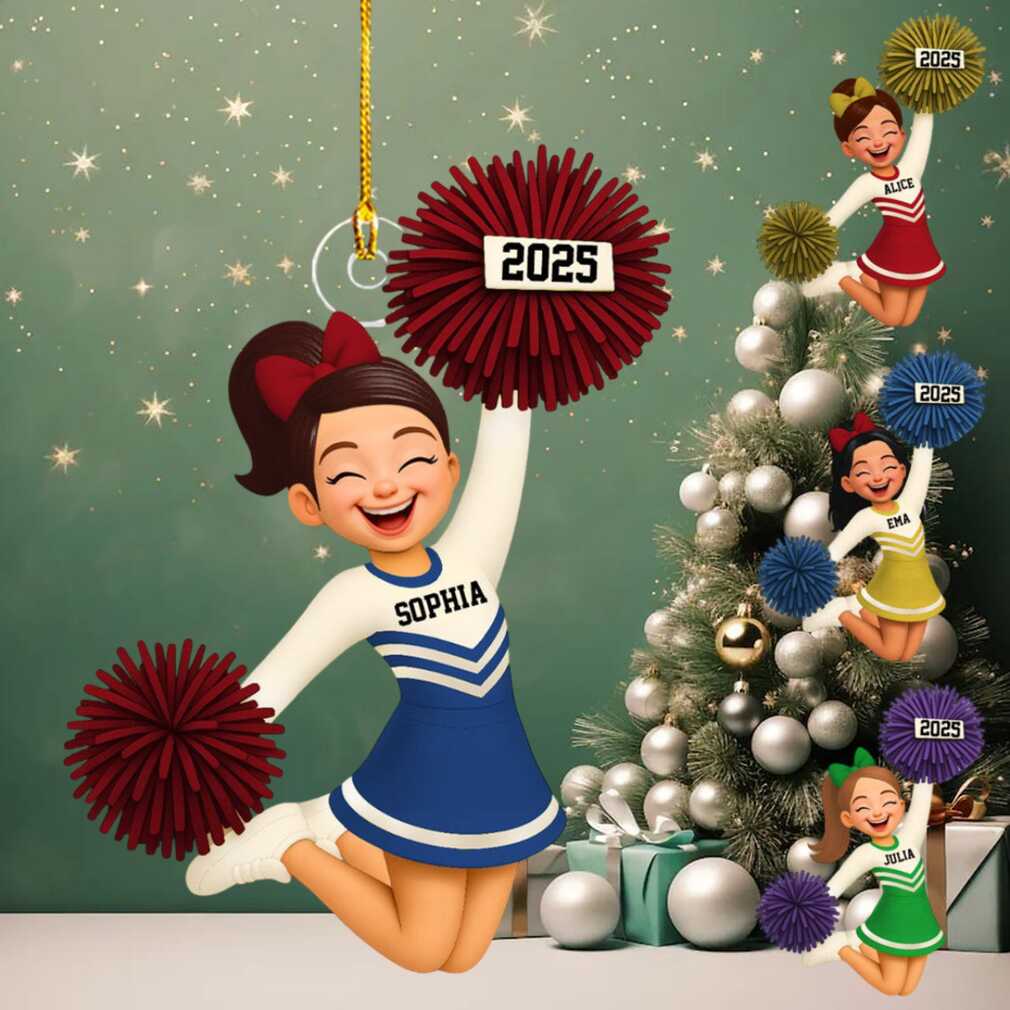 Personalized Cheerleader Christmas Ornament 2025 Personalized Cheerleader Christmas Ornament 2025