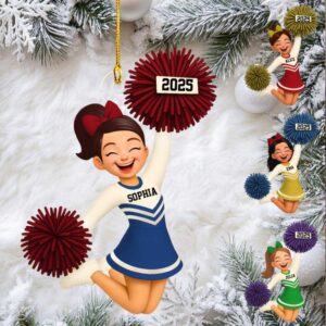 Personalized Cheerleader Christmas Ornament 2025