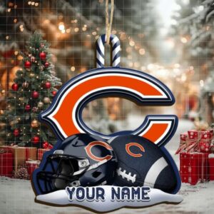 Personalized Chicago Team Bears Sport Christmas Ornament, For Football Fan