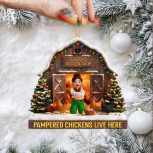 Personalized Chicken Coop Christmas Ornament