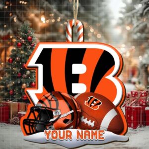 Personalized Cincinnati Team Bengals Sport Christmas Ornament, For Football Fan